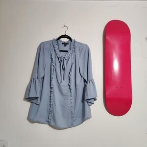 Karl Lagerfeld Light Blue Ruffled Blouse